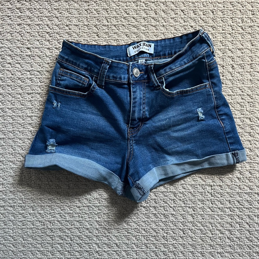Wax Jean Women's Dark Blue Jean Shorts